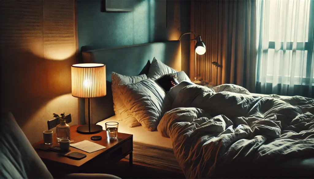 A 16:9 bedroom scene showing a cozy bed layered with soft blankets in a slightly cool room, highlighting the Best Bedroom Temperature for Sleep and why it matters.